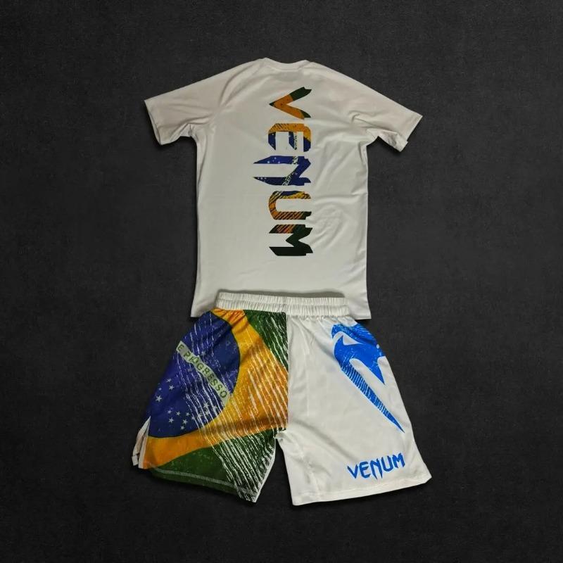 UFC Neue MMA-Kampfnacht Herren und Kinder Gemischter Kampf Locker Atmungsaktiv Schnelltrocknend Boxen Training Sportset L gray