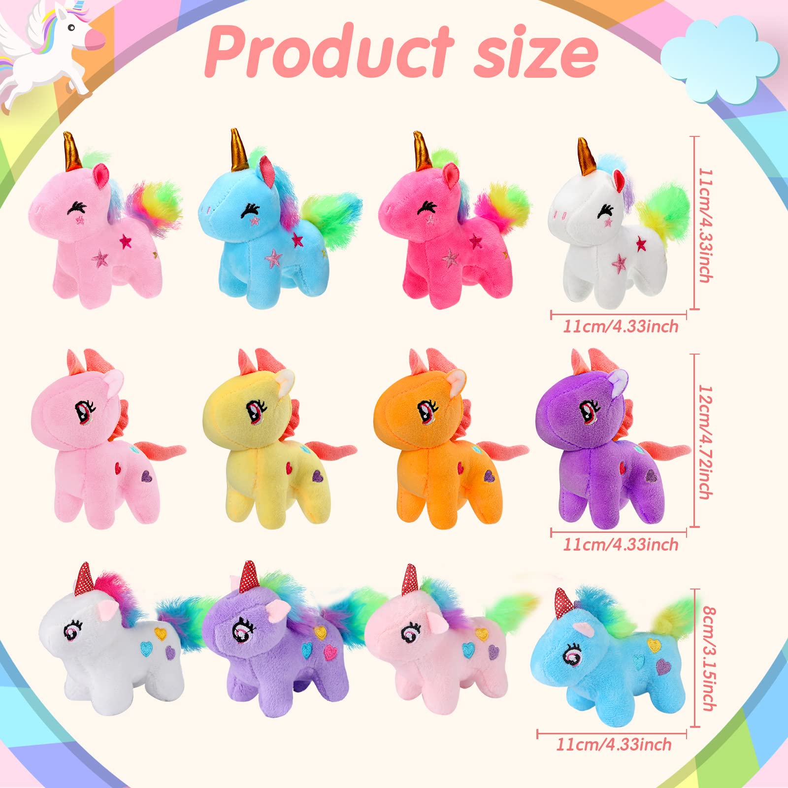 24 Stück Mini Plüsch Einhorn Kuscheltiere Großhandel Gastgeschenke DIY Schlüsselanhänger Spielzeug für Kinder Geburtstagsgeschenke 24pcs