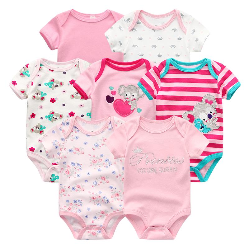7 Teile/sätze Baby Kleidung Mode Kurzarm Baumwolle Neugeborenes Baby Mädchen Kleidung Cartoon Infantil Strampler Overalls roupas de bebe 3M
