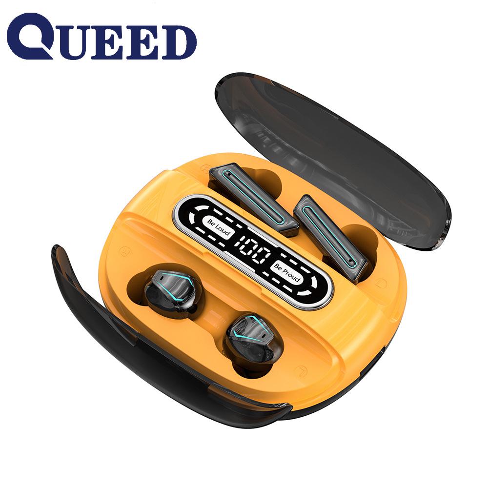 Paar kabelloses Bluetooth-Headset TWS In-Ear-Rauschunterdrückung, schweres Bass-Sport-Headset gelb