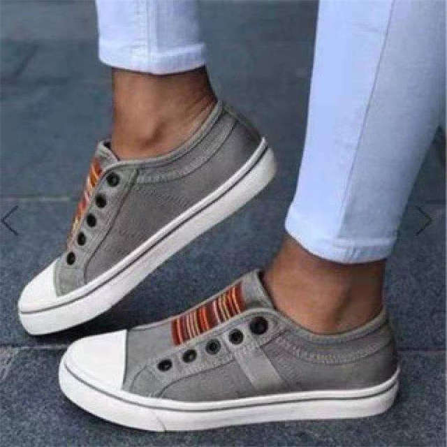 Sportliche modische Sportschuhe Espadrille Schwarze Sneaker für Damen 39 -48 Sneaker Sport Frau Damen Lauf-Sneaker Tennis 4.5 graue