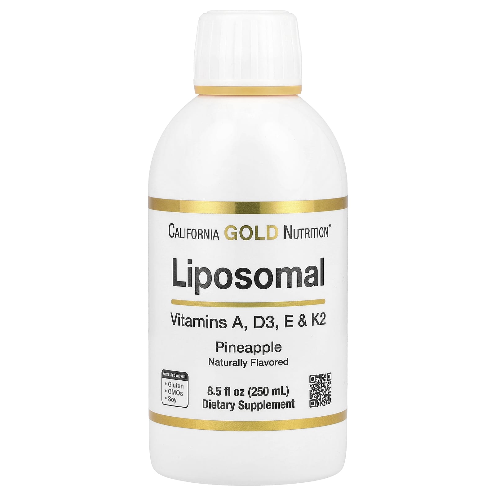 Liposomale Vitamine A, D3, E & K2, Natürlicher Ananasgeschmack, 250 ml (8,5 fl oz)