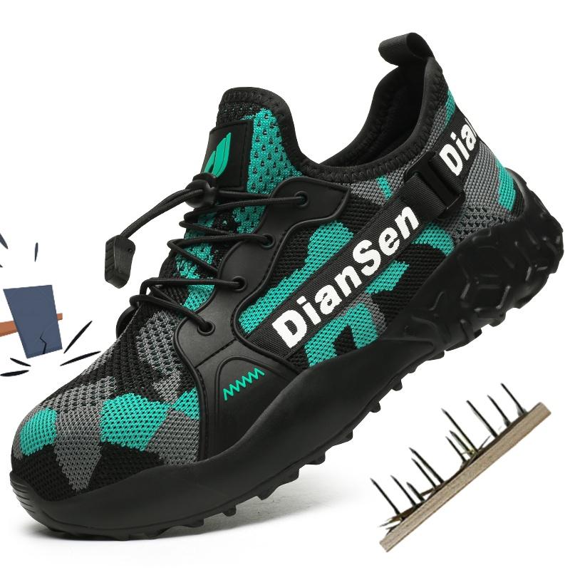 Sommer-Sicherheitsschuhe mit Stahlkappe für Herren, Bau-Sneaker, leichte, atmungsaktive Sicherheitsstiefel, durchtrittsichere Arbeitsschuhe 46