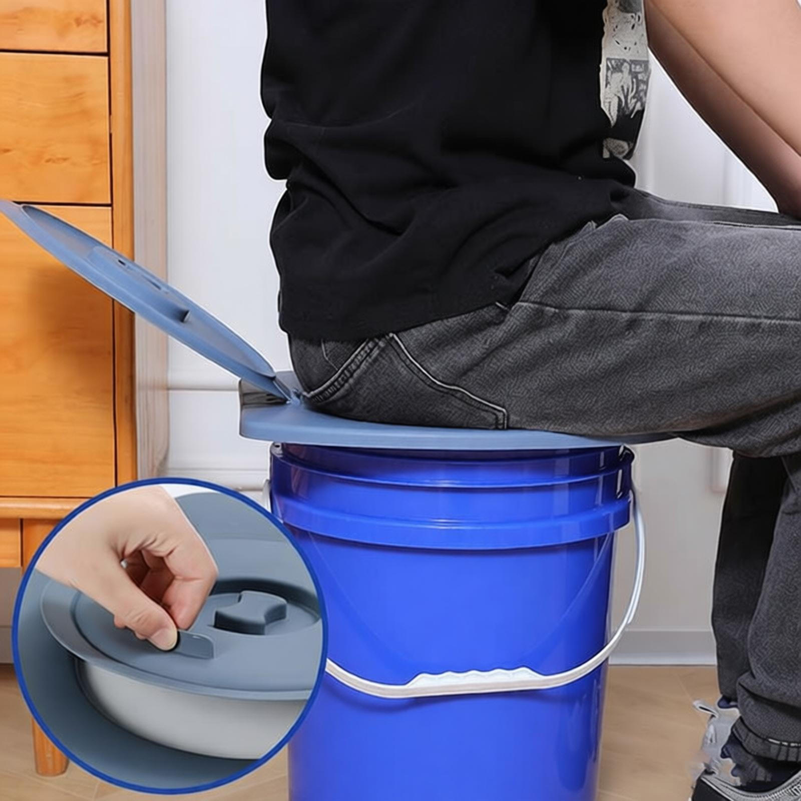 Eimer Toilettensitz mit Deckel Zufällige Farbe Abdeckung Klo Camping für Angelboot Wandern