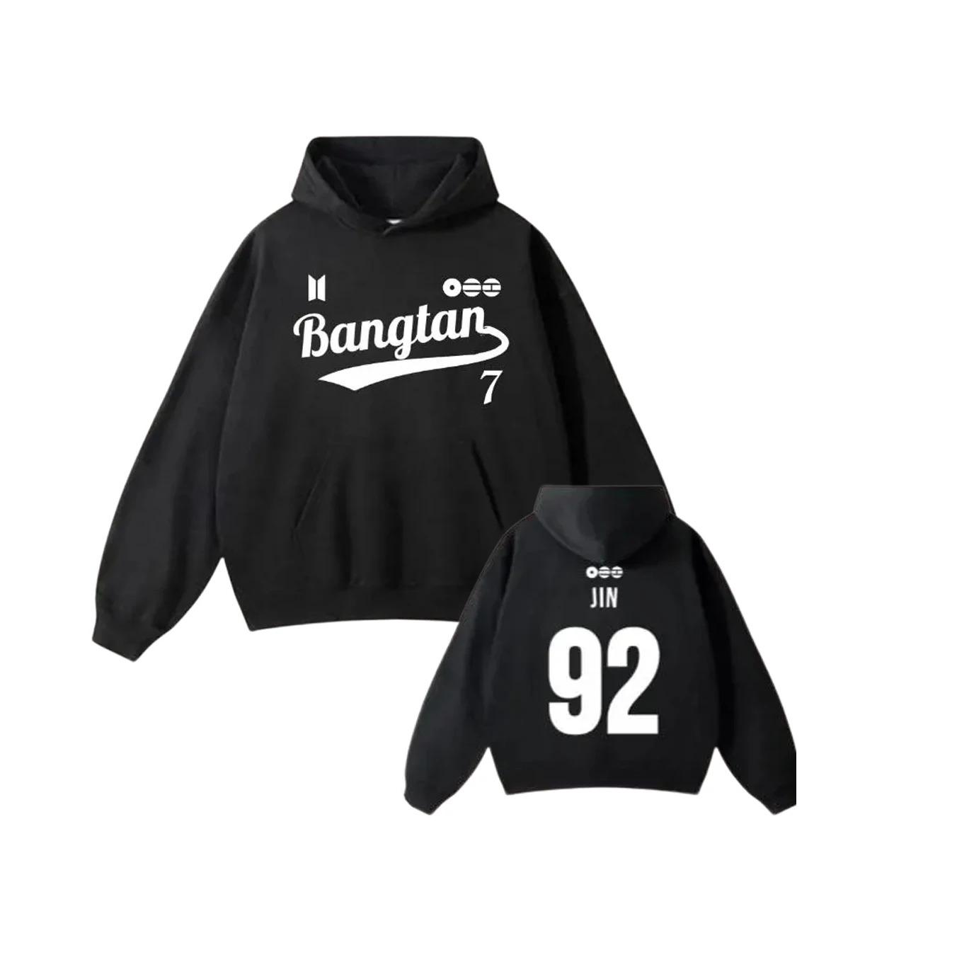 BTS Bangtan 2026 Comeback Hoodie Kpop Idol Mitgliedsname Nummer Sweatshirt Herren Damen Lässig Streetwear Pullover Kapuzenoberteile XXXL hellbraun