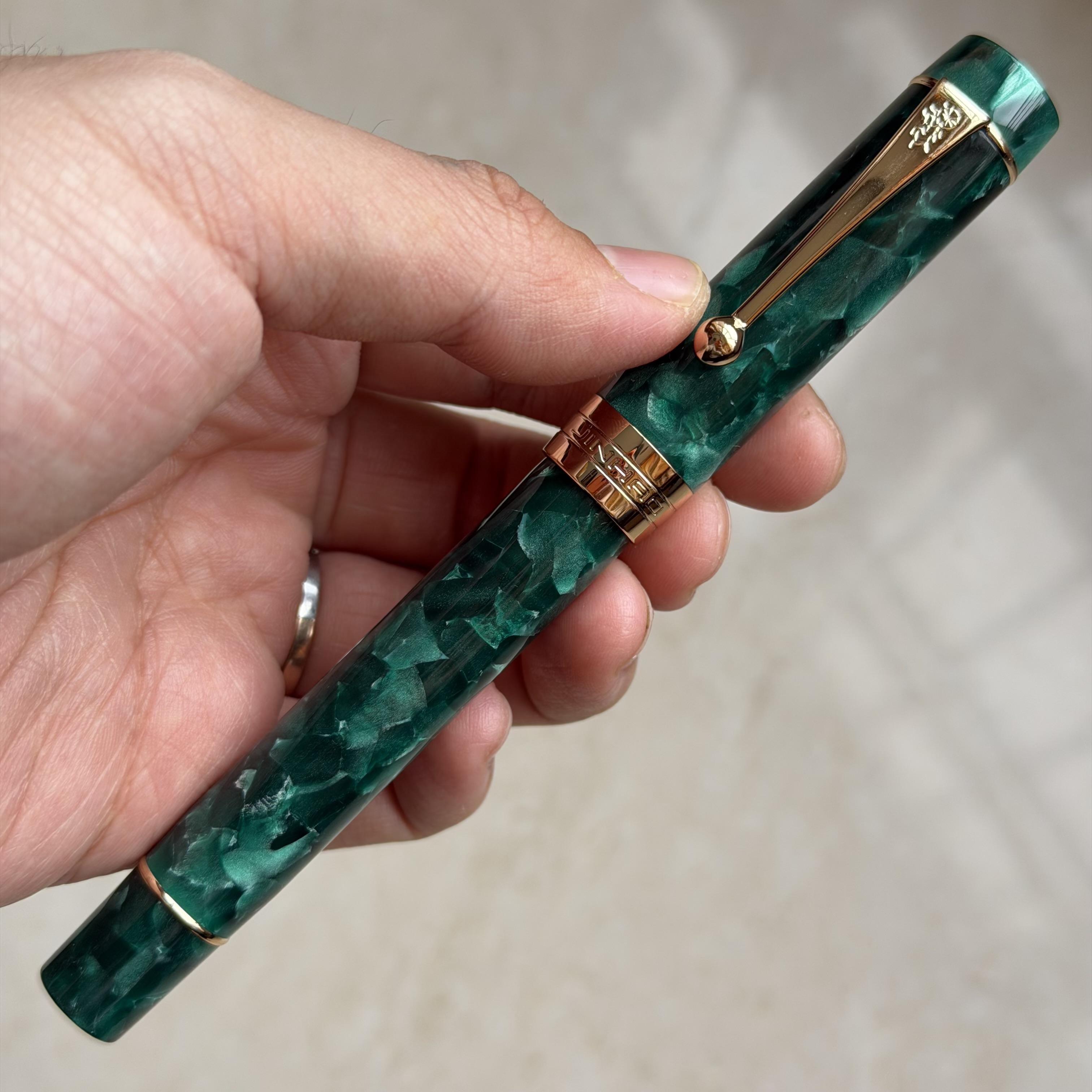 JINHAO 100 Centennial Harz Füllfederhalter Feder Fein 18KGP Goldener Clip Business Büro Geschenk Stift Schreibwaren Schulbedarf PK 9019 (as the picture,bent)