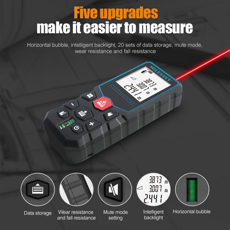 MILESEEY X5 Laser-Maßband 40M Laser-Entfernungsmesser Hohe Genauigkeit Rolle Mehrere Messfunktionen Elektronischer Lineal 60M