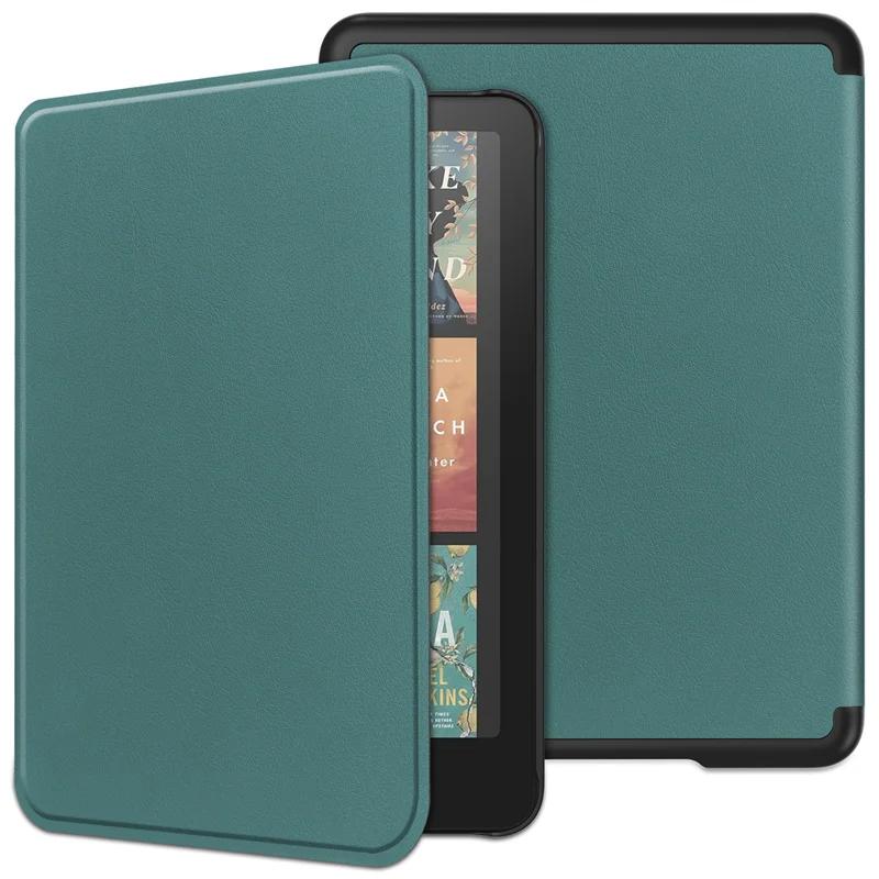 Funda für Kindle Paperwhite 2024 Hülle 7 Zoll PU Leder Flip Smart Cover für Coque Kindle Paperwhite 2024 Hülle der 12. Generation Paperwhite 2024 12th dunkelgrüne