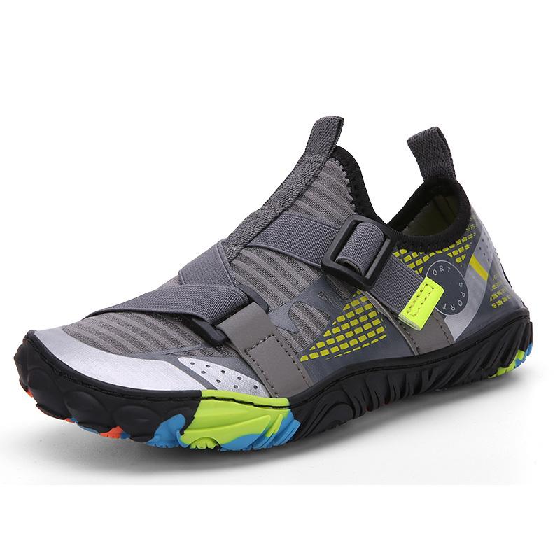 Kinder Barfuß Aqua Schuhe Kinder Entwässerung Strand Schwimmen Wasser Schuhe Schnell Trocknend Bootfahren Tauchen Angeln Surfen Sport Waten Turnschuhe 28 graue