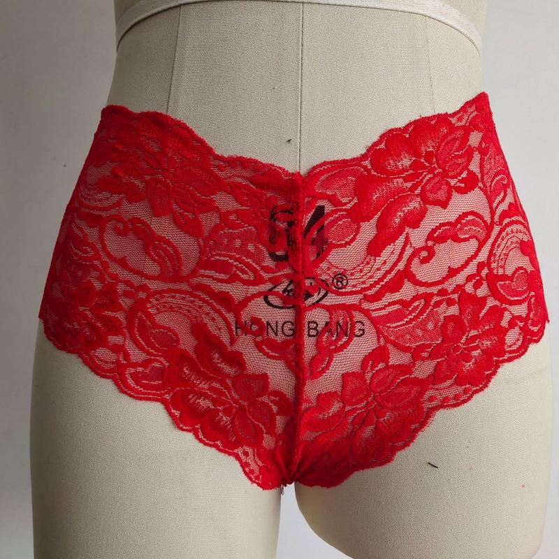 Modische atmungsaktive Unterwäsche-Spitzenshorts für Damen 5XL rot