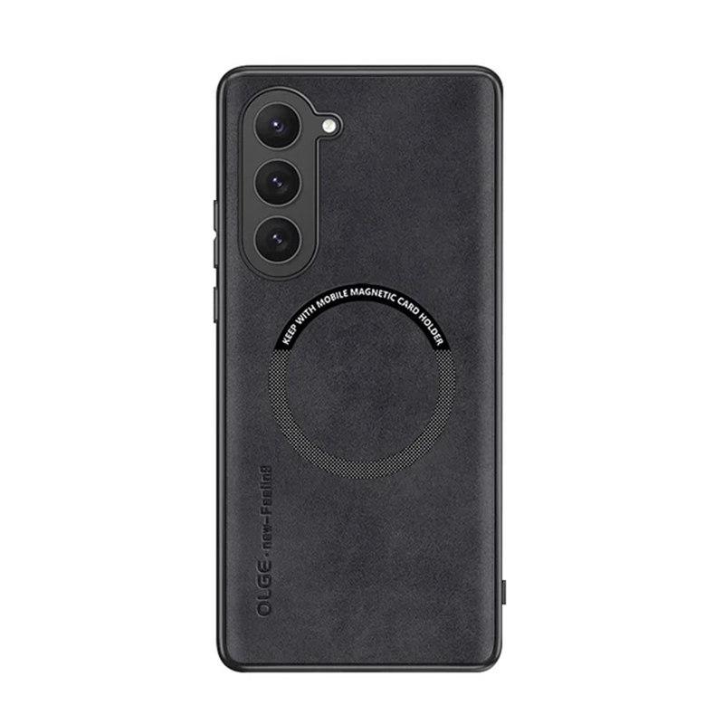 Magnetisch für Magsafe Ledertasche für Samsung Galaxy S23 S22 Ultra S21 FE S20 S24 Luxus Wireless Charge stoßfeste Soft Cover Samsung S21 Plus schwarz