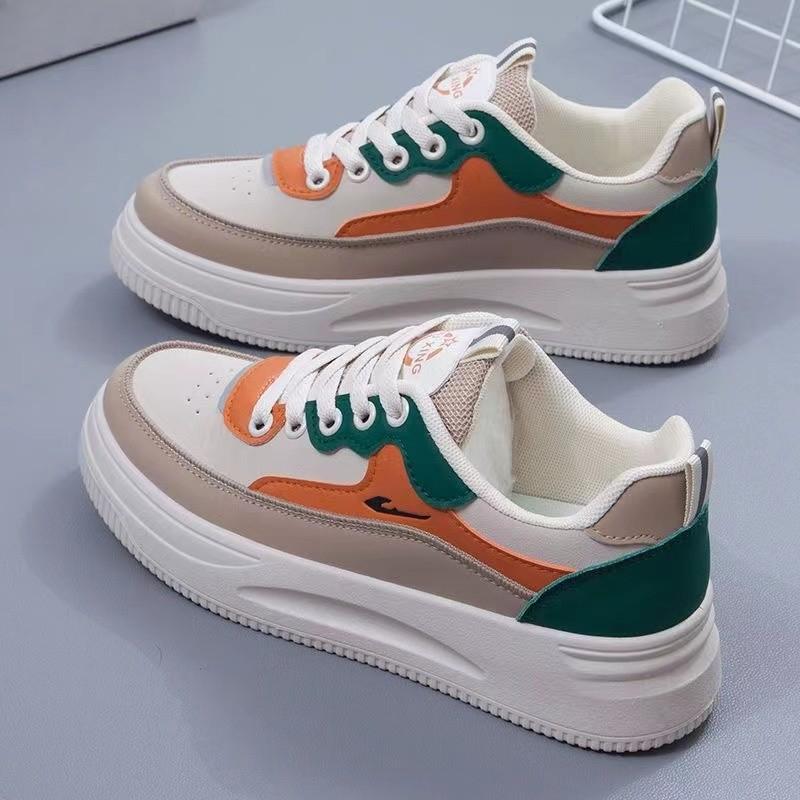 Frühling und Herbst Neue Weiße Schuhe Damen Schuhe All-Match Board Schuhe Atmungsaktive Plattform Turnschuhe Modische Sport Schuhe 40 grün