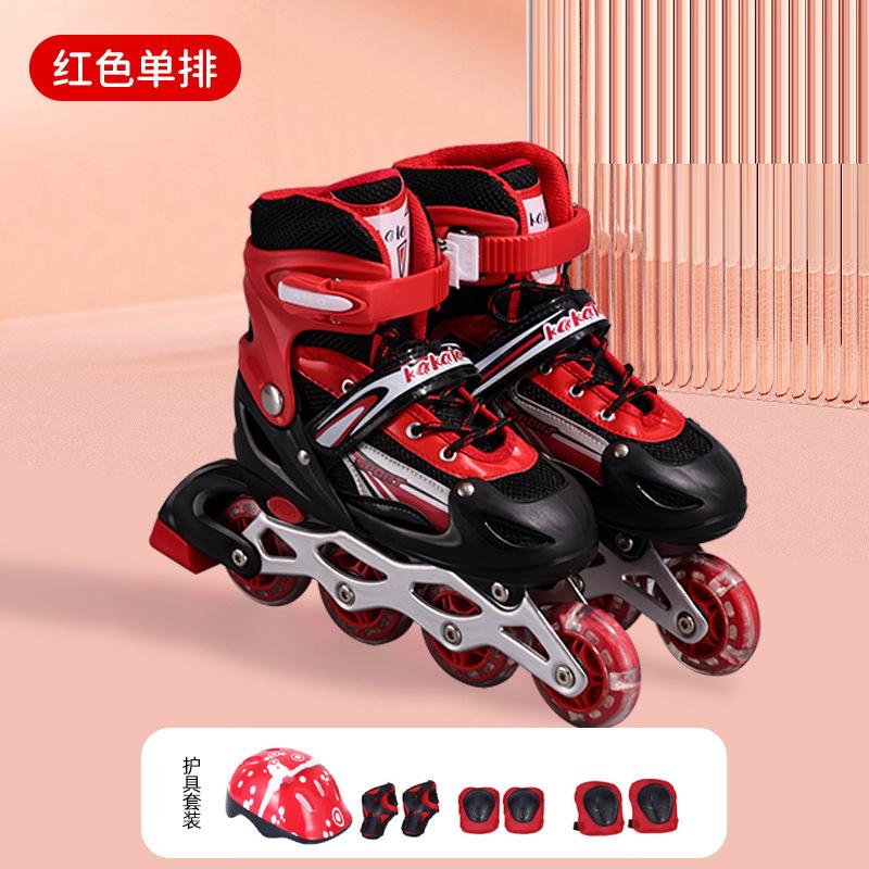 Professionelles komplettes Inline-Rollschuh-Set für Kinder, Skates für Herren und Damen für Anfänger, Single-Flash-Skates für Erwachsene L size 39-42