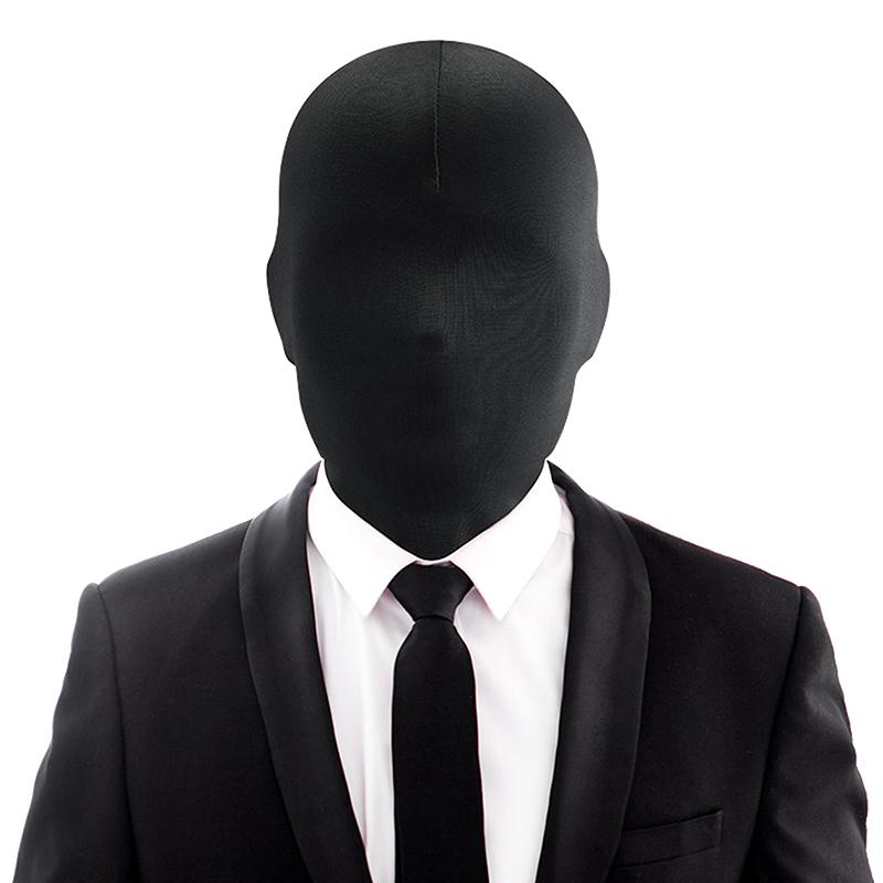 Schwarze Vollgesichts-Abdeckmütze ohne Löcher Damen Herren Cs Sturmhaube Kappe Sonne UV-Schutz Festival Cosplay Requisiten Kostüme Elasthan Vollmaske schwarz