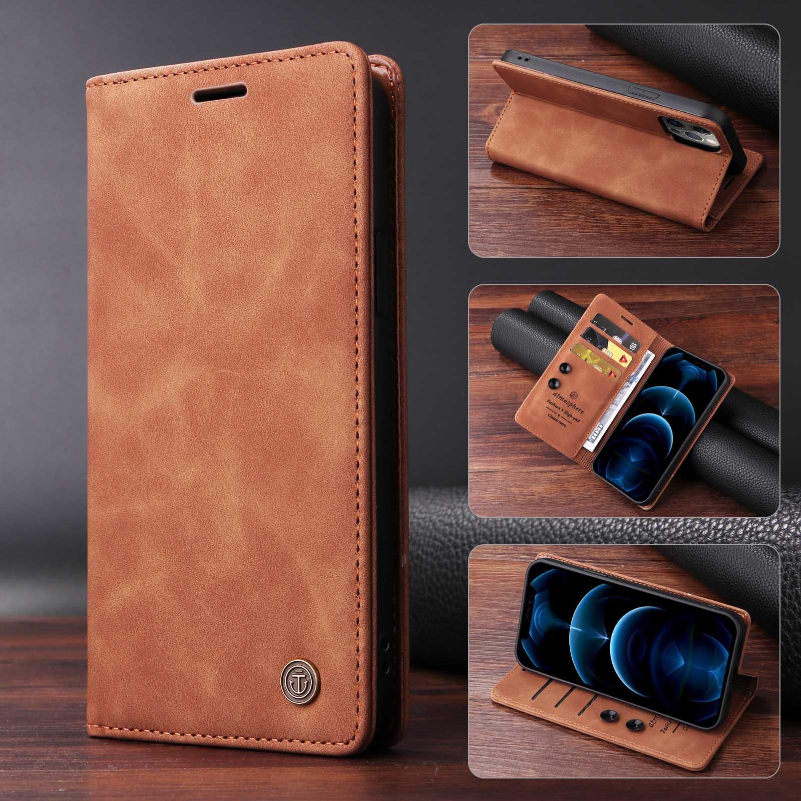 Vintage Leder Flip Case für Samsung Galaxy A15 A54 A34 A24 A14 A05S A32 A22 A23 A73 A53 A52S A71 A51 M32 5G M22 Brieftasche Kartensteckplatz Buchständer Cover Samsung A20/A30 braun
