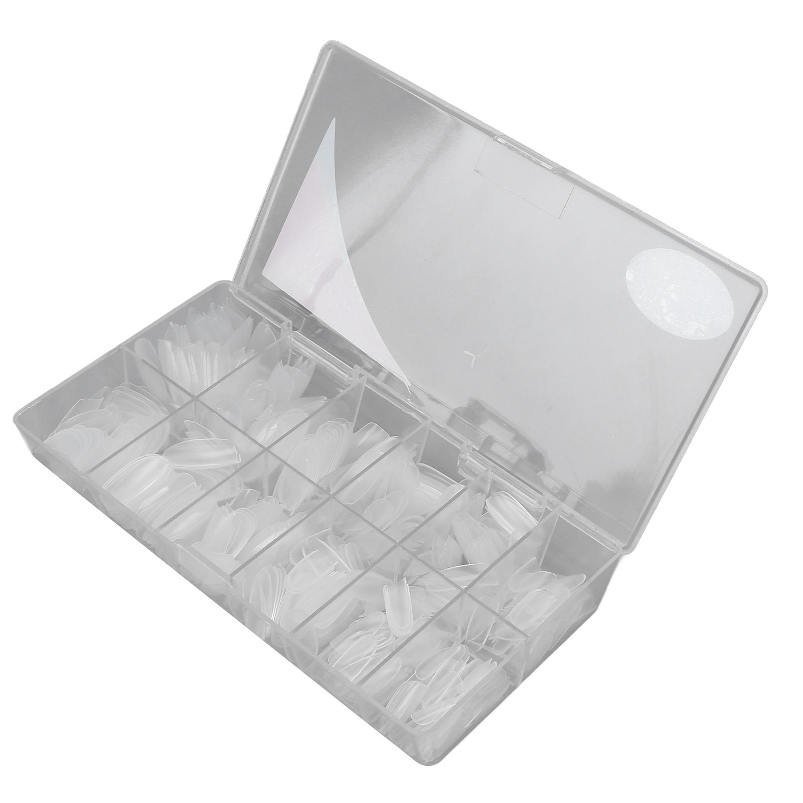 504 Stück Extra Lange Falsche Nagelspitzen Mattiert Oval Dünn Vollabdeckung Transparent Künstliche Nagelspitzen