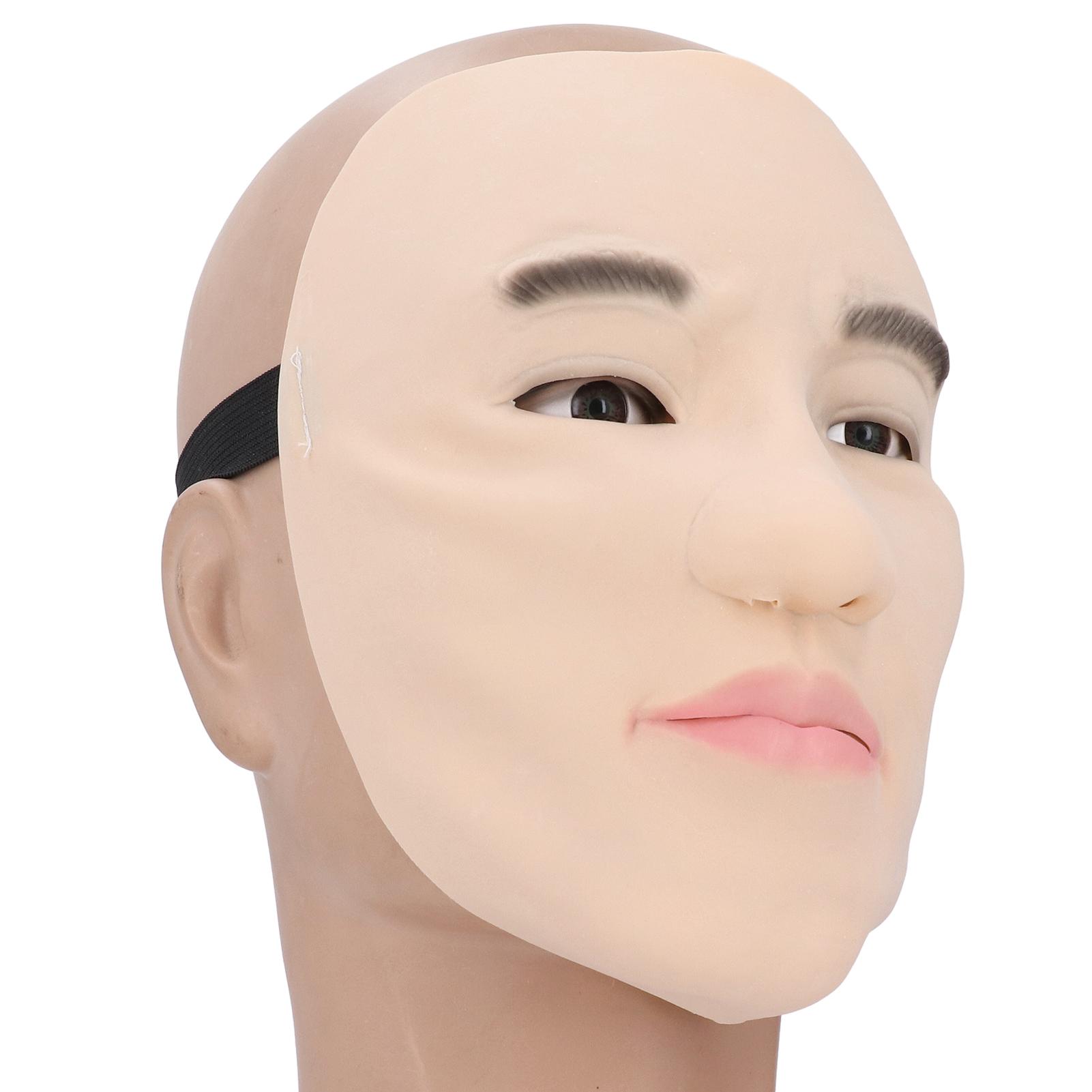 Latex Gesichtsbedeckung Weich Elastisch Wiederverwendbar Halbes Gesicht Mann Realistisch Cosplay Latex Requisite für Partys und
