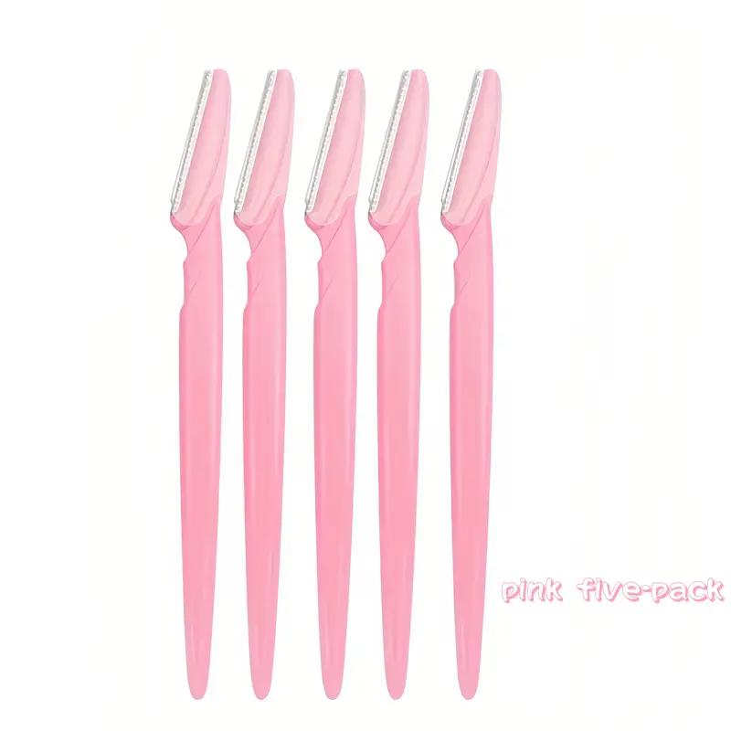 Augenbraue Trimmer Klinge Rasierer Tragbare Gesicht Rasierer Augenbraue Epilation Haar Entfernung Schneider Sicherheit Rasiermesser Frau Make-Up 5 Pcs rosa