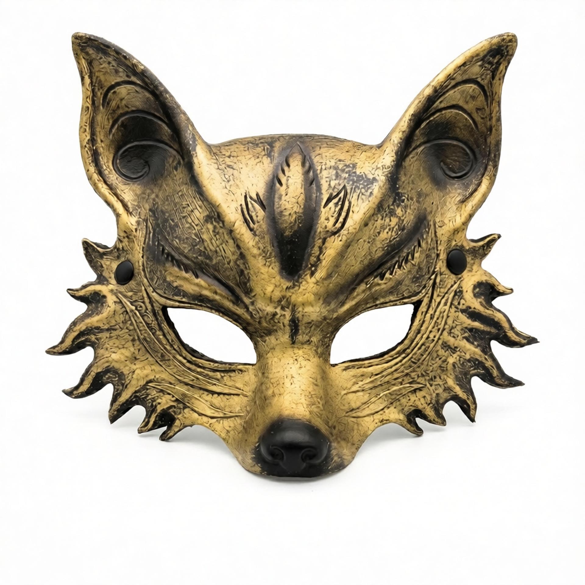 Halloween Cosplay Maske, Fuchsmakse, geeignet für Kostümpartys, Karnevalsthemenpartys, Unisex Cosplay Kostümzubehör 1 black