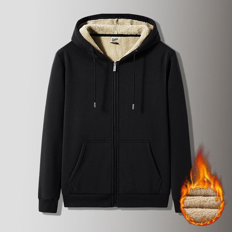 Große Größen Herrenbekleidung Winter Dicke Warme Hoodie Männer Fleece Gebürstet Kapuzen Zip-up Sweatshirt 7XL 8XL Große Größe Thermo Hoody Männlich 7XL