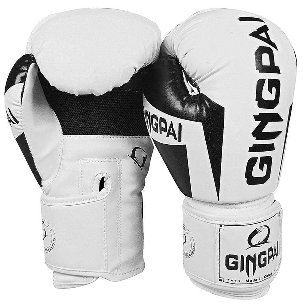 Boxhandschuhe Stoßdämpfende Trainingshandschuhe für Boxsack, Kickbox-Workout, leicht 12oz weiß