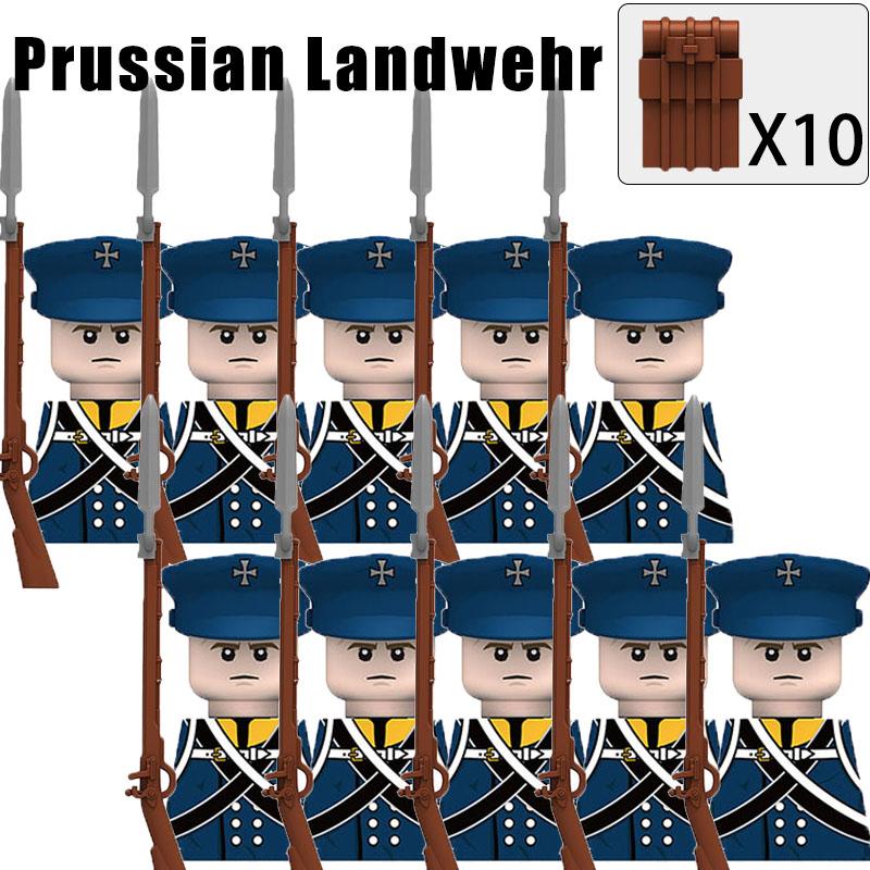 Kinderspielzeug Napoleonische Kriege Bausteine 10 Stück/Los Fusilier Lanzenreiter Soldaten Mini Actionfiguren Spielzeug Für Kinder Weihnachtsgeschenke gray