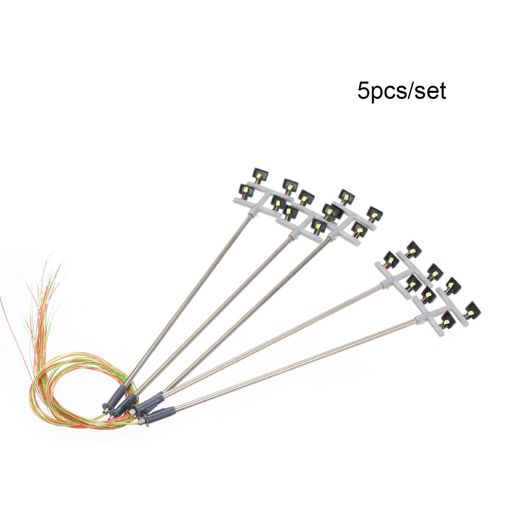5 Stück Modell Straßenlaternen Layout Laternenpfahl Eisenbahn Zug Garten Spielplatz Landschaft Led Lampe Beleuchtung style 6