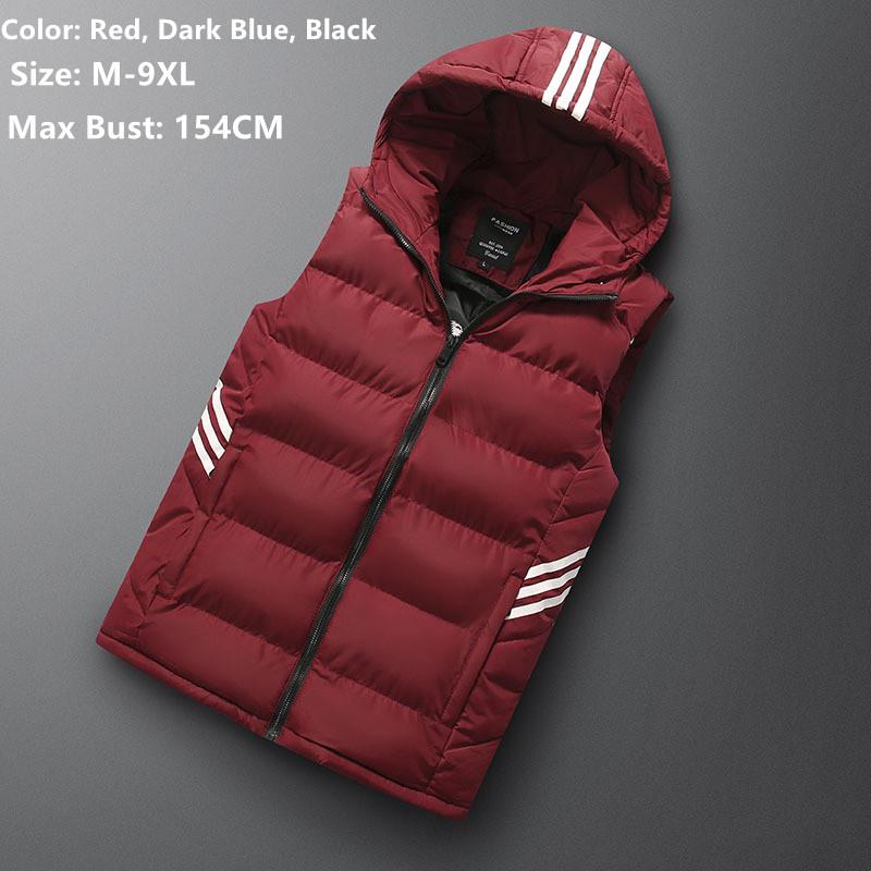 Herren Weste Winterjacke Warm Casual Man Schwarz Rot Weste XL rot