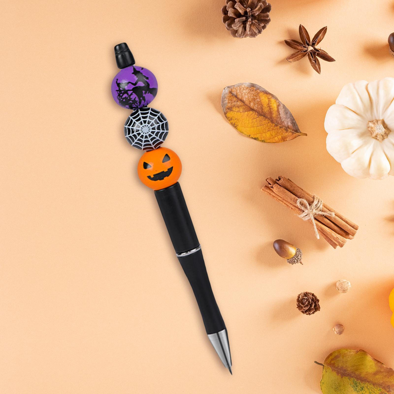Halloween Kugelschreiber Perlen zum Bestücken Einfach zu bedienen Hallowee Dekoration Bürobedarf 0,5 mm Schwarze Tinte schwarz