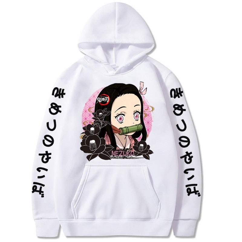 Kamado Nezuko Mode Kapuzenpullover Herren Damen Kapuzen-Sweatshirts Mode Hip Hop Lässige Pullover Herbst Kapuzenpullover L