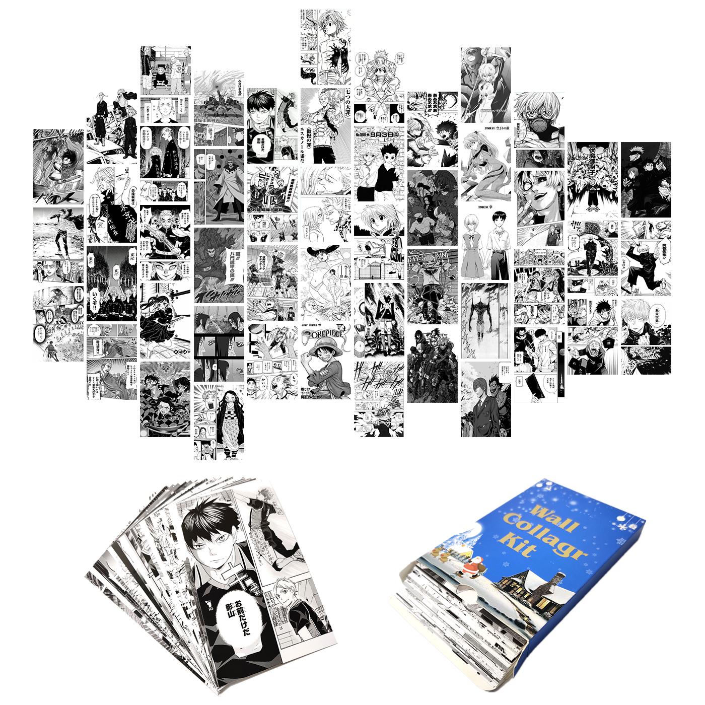 50-teiliges HD-Manga-Wandaufkleber-Tapeten-Set, Anime-Kunst-Poster, Dekoration, schönes Bild, Geburtstagsgeschenk