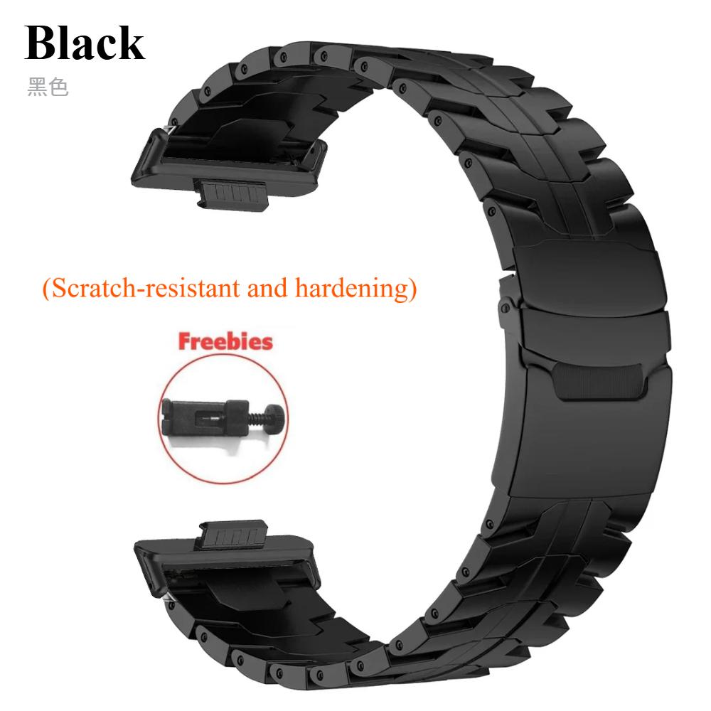 Luxus Titanarmband für Huawei Watch Fit4Pro/Fit4/Fit3 Herren Business Legierungsarmband für HUAWEI WATCH FIT4 FIT3 Armband Correa Huawei Fit 4 Pro schwarz