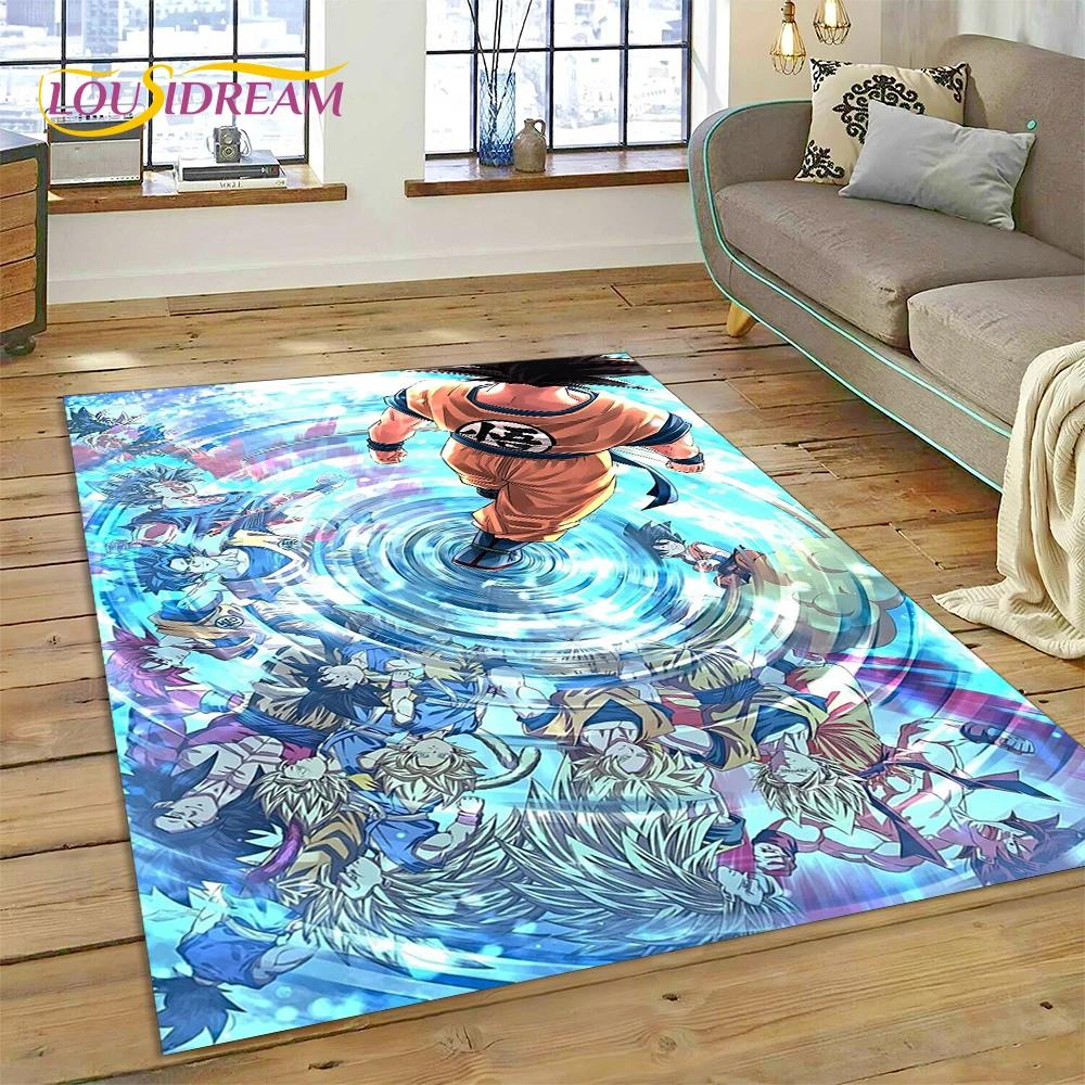 Anime 3D D-Dragon-Ball Japan Cartoon-Teppich für Wohnzimmer, Schlafzimmer, Dekoration, Bodenmatte, rutschfeste Dekoration für Sofa, Fußmatte 100cmx120cm