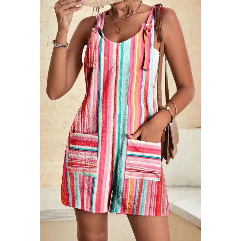 Damen Jumpsuit Sommer Casual Fashion Strapsshorts Jumpsuit Rückenfreie Hose 5XL bunt