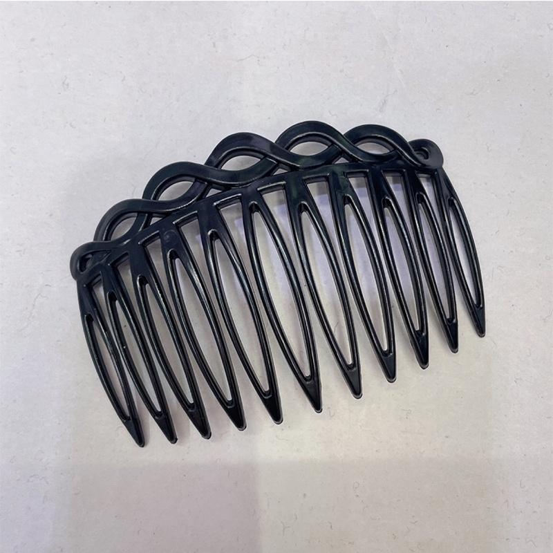 2/1 stücke Französisch Haar Kamm Haar Zubehör Gerade Zähne Haar Clip Haar Seite Kamm Braut Hochzeit Schleier Kamm Retro Weben wirkung 2Pcs schwarz