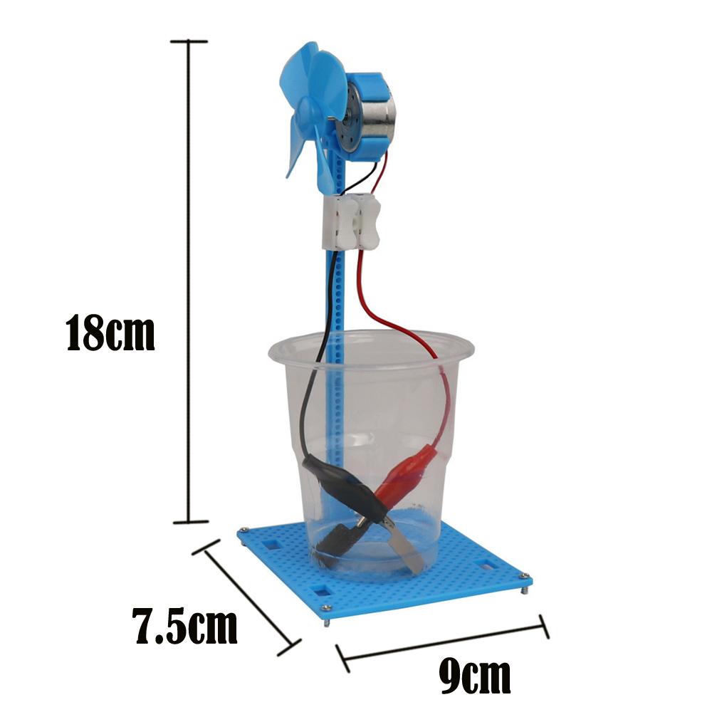 Physik STEM Technologie Gadget Kinder Wissenschaftsspielzeug 2in1 Salzwasser-Kraft Elektrischer Ventilator Lernspielzeug für Kinder DIY Bastelspielzeug Y5133YY-
