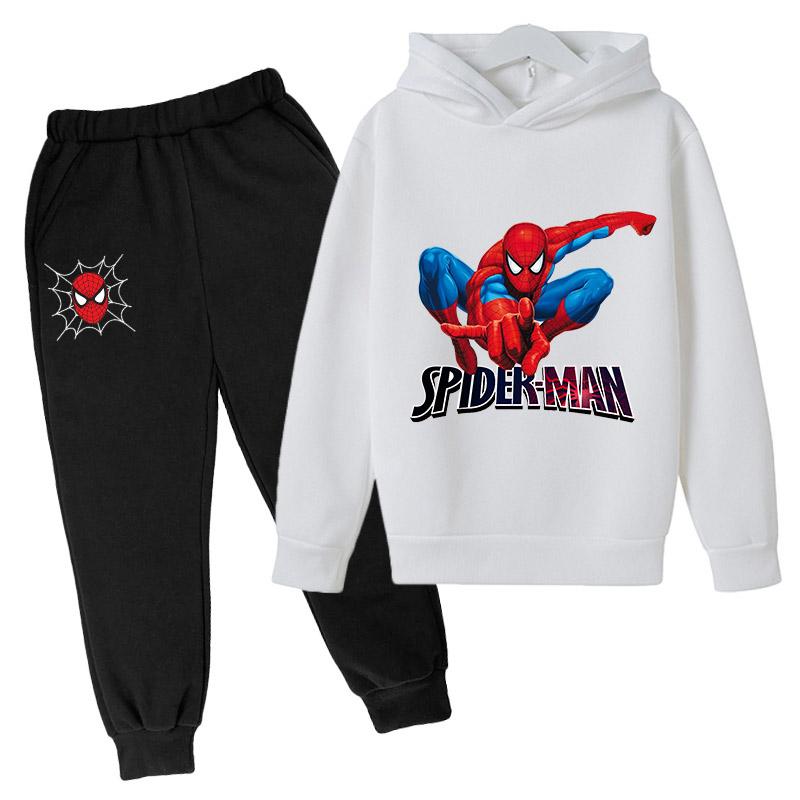 Marvel Spiderman Hoodies Hosen 2-teilige Sets Kleidung Frühling Herbst Baby Jungen Mädchen Kinder Mode Kostüm Kinder Trainingsanzüge Cartoon 4 bis 14 Jahre 110 himmelblaue