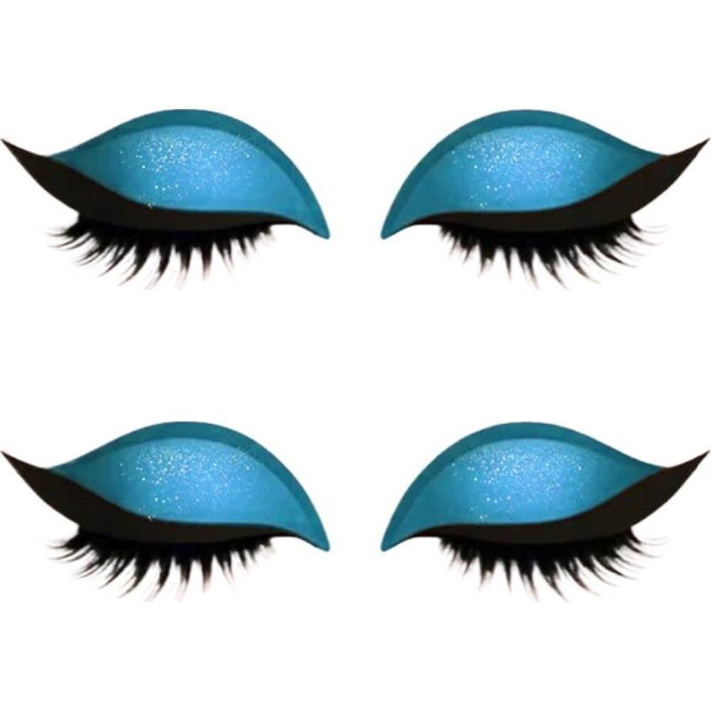 2 Paar Selbstklebende Lidschatten-Wimpern-Patches Wiederverwendbare Party-Make-up-Sticker Anfängerfreundlich 2Pairs Blue
