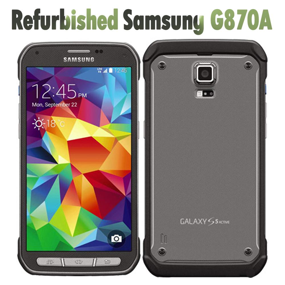 95% neu Aufgearbeitet Samsung Original Samsung Galaxy S5 Active G870A 4G 16MP 2GB RAM 16GB ROM Mobiltelefon simple set graue