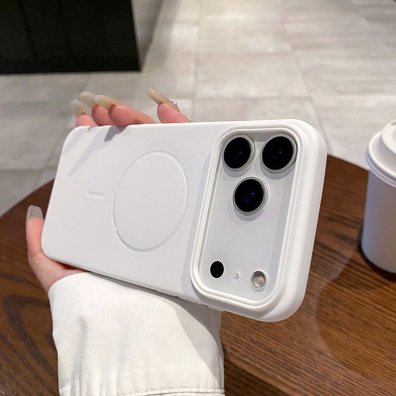 Flüssigsilikon Handyhülle für Apple iPhone 17 Pro Max - Weiche MagSafe Einfache Kreative Handyhülle für iPhone 16/15/14/13/12/11/Pro/Pro Max/17 Air Apple 17 Pro Max weiß