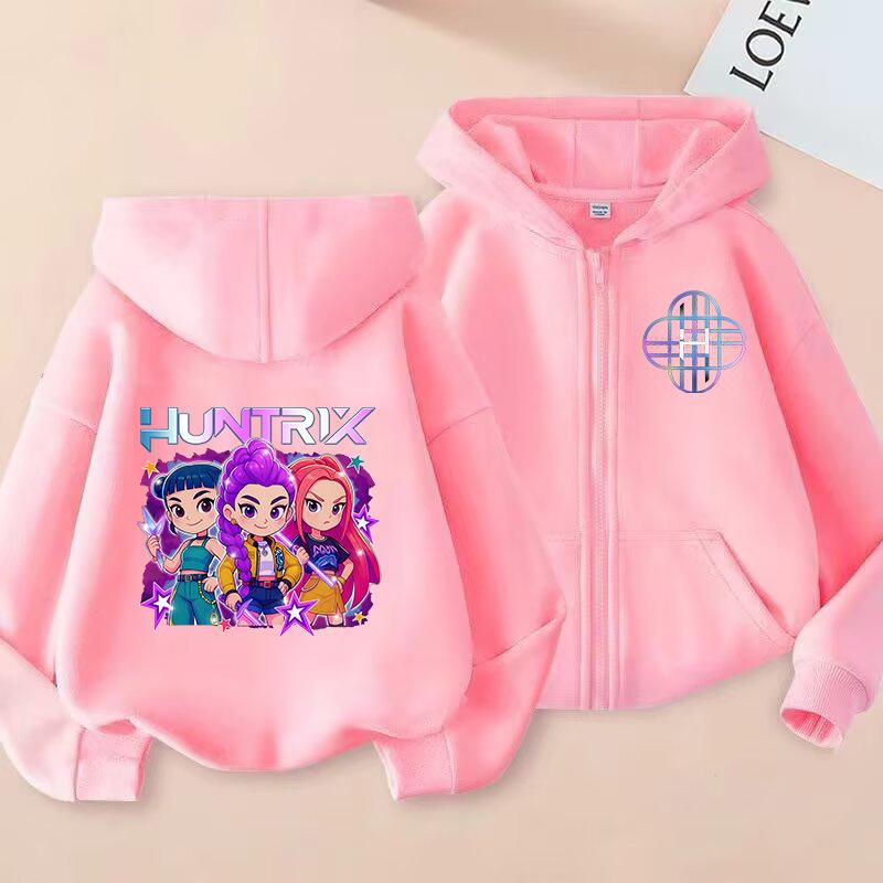 K-Pop Dämonenjäger Hoodies Huntrix Mädchen Junge Lässige Pullover Tops Zoey Rumi Mira Sweatshirt KPop Dämonenjäger Kinderkleidung 160 navy blau