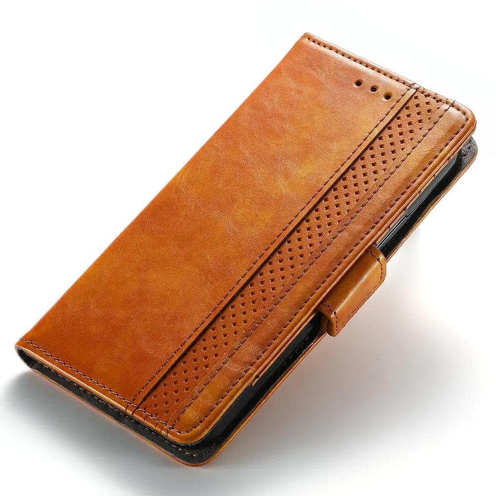 Diebstahlsichere Lederhülle für Sony Xperia 1 VII VI 10 IV 5G Flip Cover Kartenfach Buch Funda Xperia 5 V ACE III 1VI 10VI 1VII Capa Sony Xperia 1 VI khaki