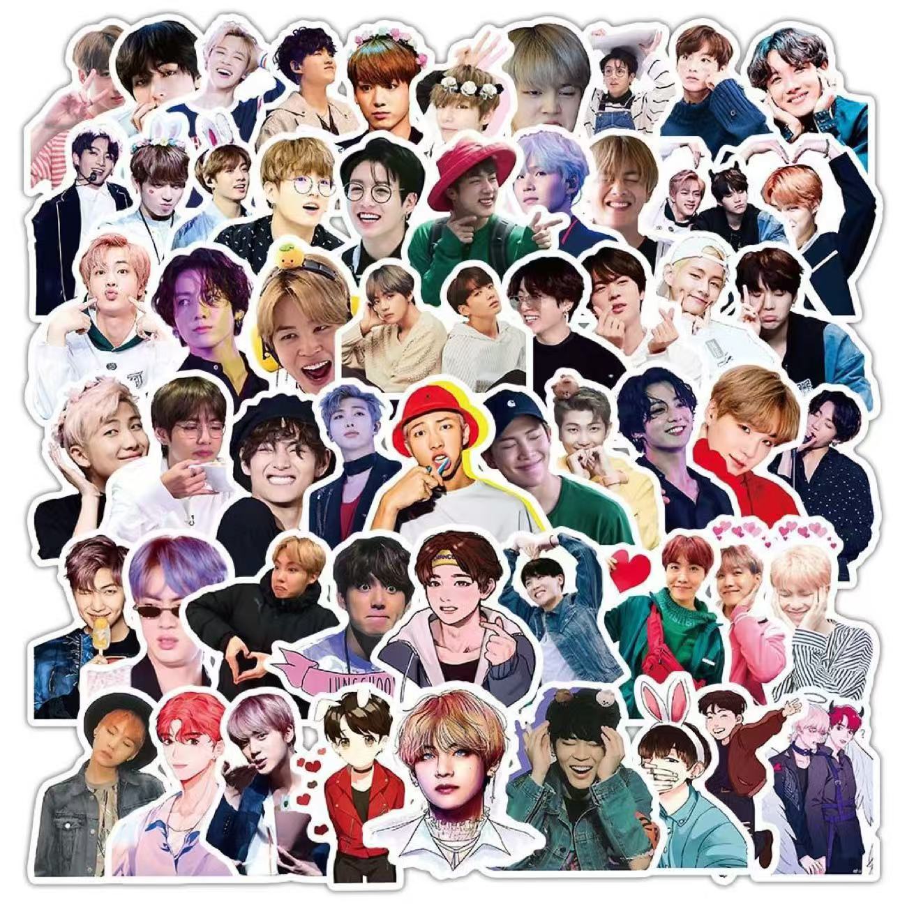 BTS Sticker, Sticker für Laptop Journal Skateboard Gitarre Gepäck K-60psc