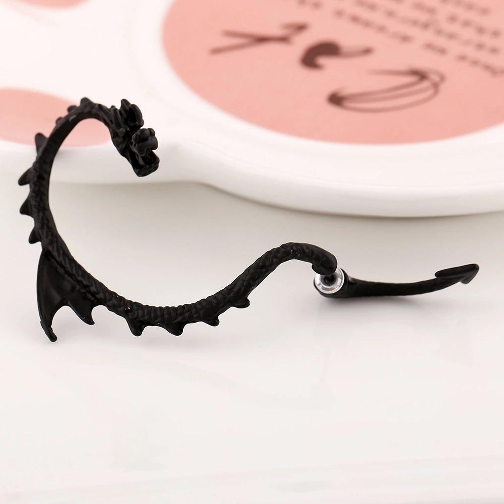 1 Stück Die neuen Ohrringe Damen Herren Punk Ohrstulpe Drachen Ohrringe Schmuck schwarz