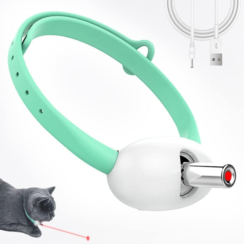 Laserpointer-Halsband für Katzen, tragbares automatisches Katzen-Laserhalsband, Spielzeug, elektrisch, intelligentes, amüsantes Halsband für Kätzchen, wiederaufladbar über USB