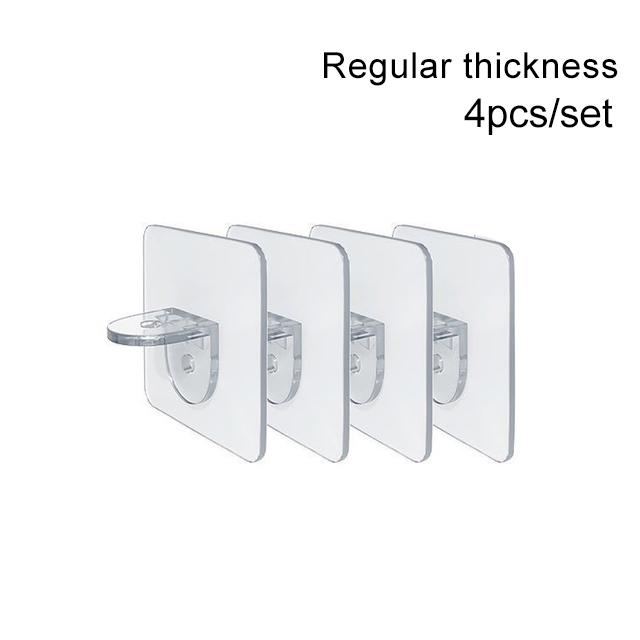 4/10 Stück selbstklebende Regalstützen-Heringe, Regalstützen, selbstklebende Heringe für Schrank, Schrank, Regalstützen, Clips, Wandaufhänger, starke Halterungen 4pcs Thin