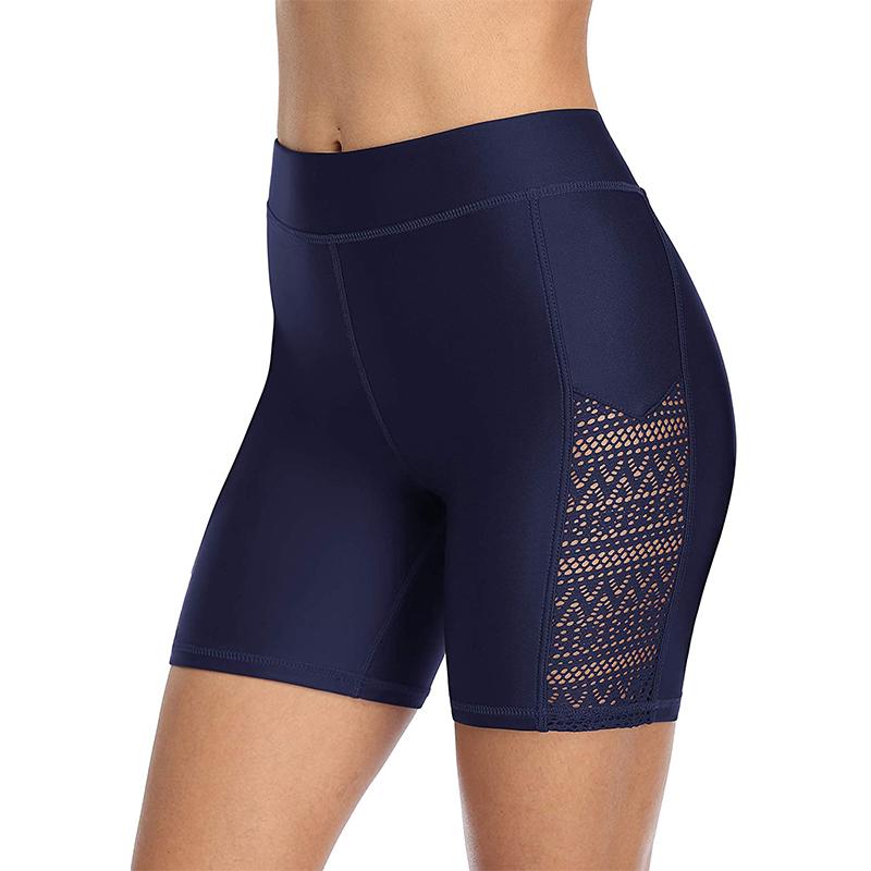Charmleaks Damen-Badeshorts mit hoher Taille, ausgehöhlte Badehose, Bikinihose, Badebekleidung, Slip, geteilte Badehose XL navy blau