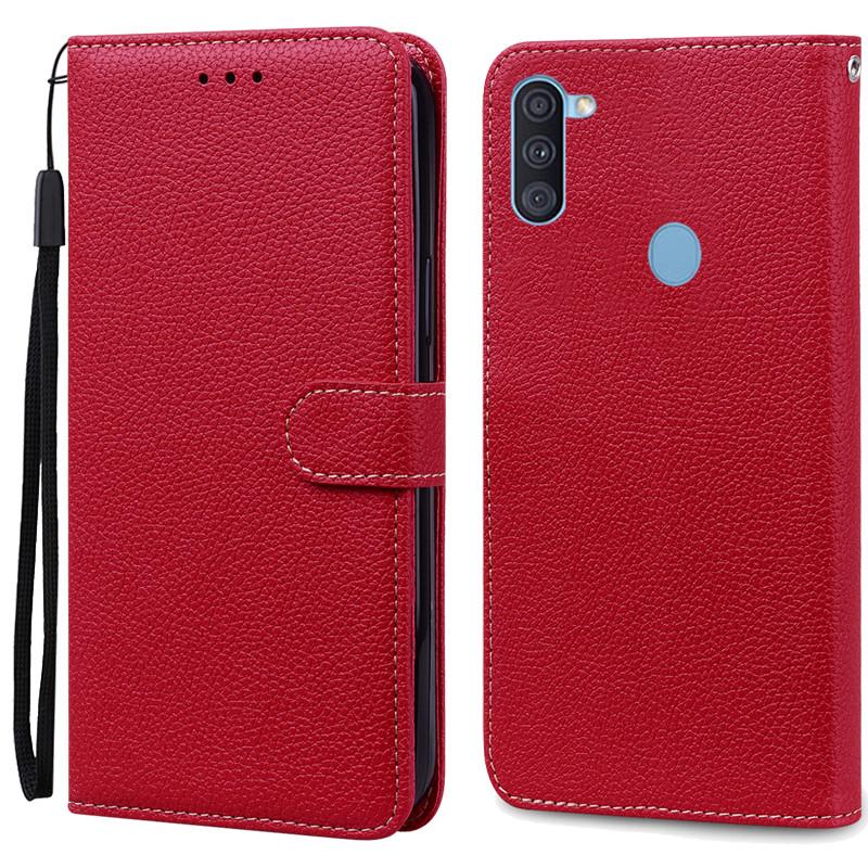 A11 M11 Hülle Für Samsung Galaxy A11 Hülle Galaxy M11 Flip Leder Brieftasche Hülle Für Samsung A11 Hülle Coque Fundas Bumper Shell For Samsung A11 dunkelrote