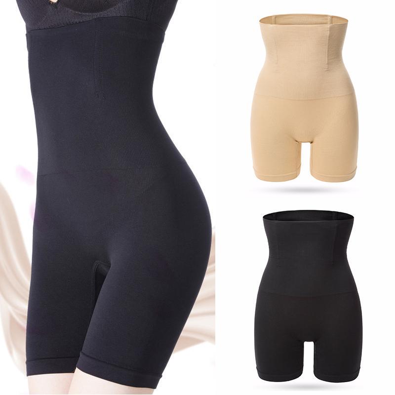 Frauen Hohe Taille Gestaltung Höschen Atmungs Body Shaper Abnehmen Bauch Unterwäsche Panty Shapers XL/XXL schwarz