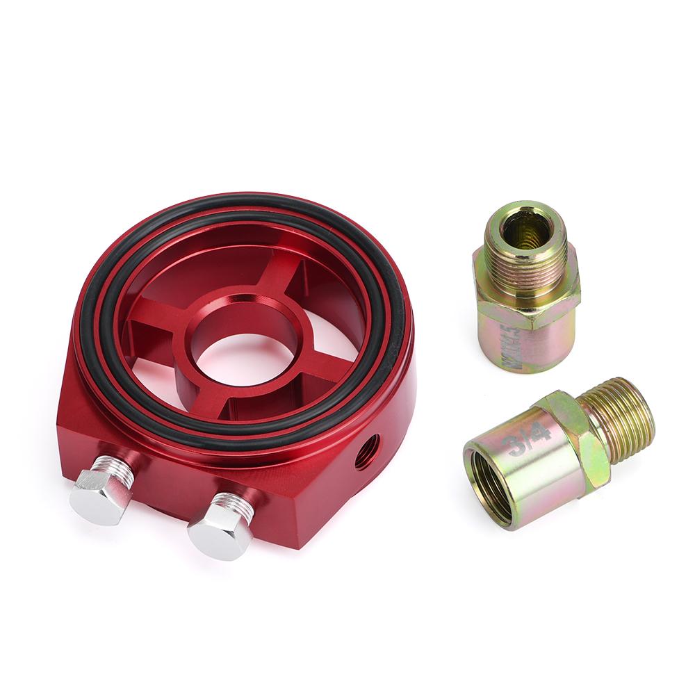 Racing M20X1.5 3/4-16 1/8 NPT Aluminium Öldruckmesser Ölfilter Sandwich Adapter Autozubehör rot